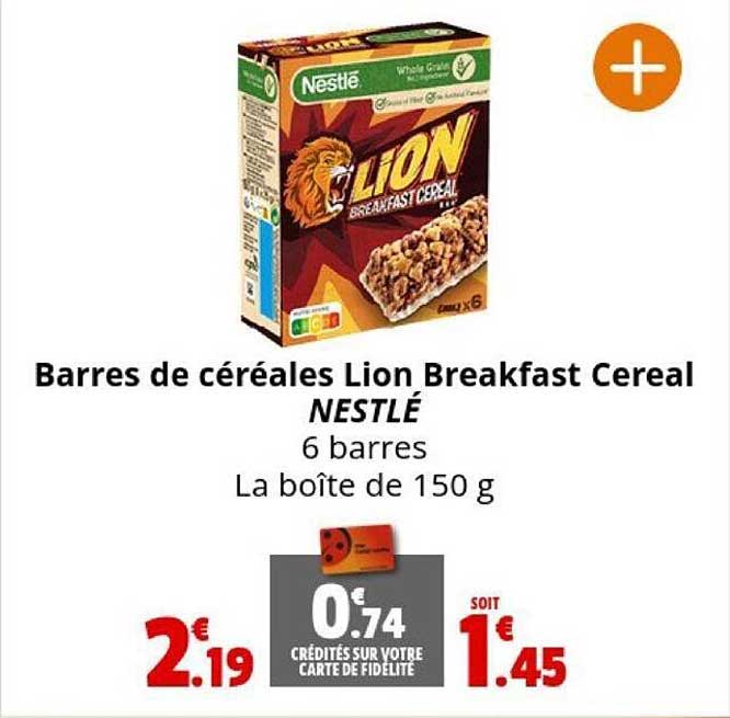 barres de céréales lion breakfast cereal nestlé
