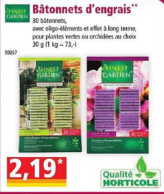 bâtonnets d'engrais finest garden