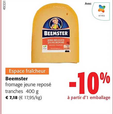 beemster fromage jeune reposé tranches 400 g