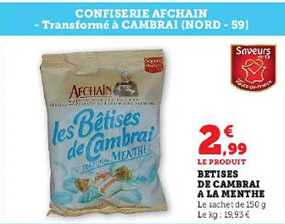 bêtises de cambrai à a menthe