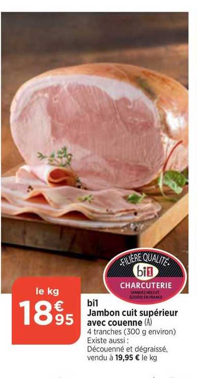 Bi1 Jambon Cuit Supérieur Avec Couenne