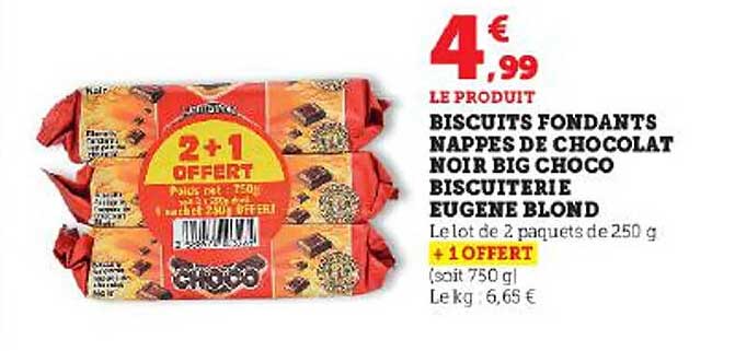 biscuits fondants nappes de chocolat noir big choco biscuiterie eugène blond