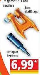 bloc d'affûtage, seringue à graisse