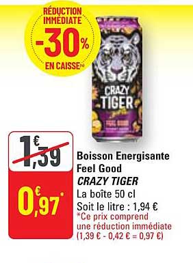 boisson énergisante feel good crazy tiger