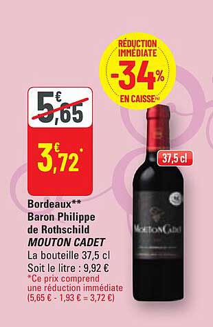 bordeaux baron philippe de rothschild mouton cadet