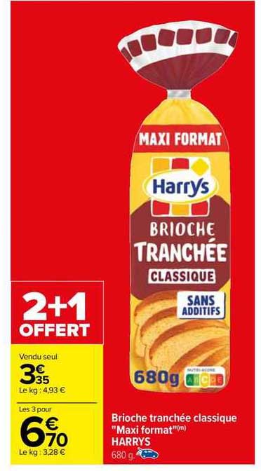 brioche tranchée classique "maxi format" harrys