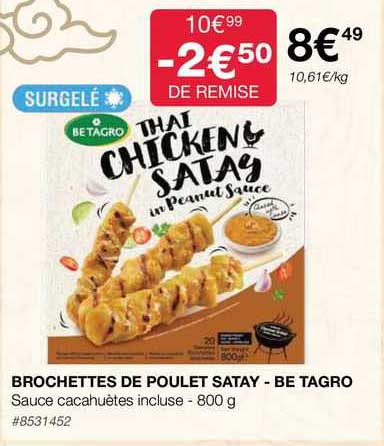Brochettes De Poulet Satay - Be Tagro