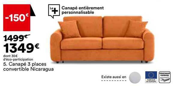 Canapé 3 Places Convertible Nicaragua