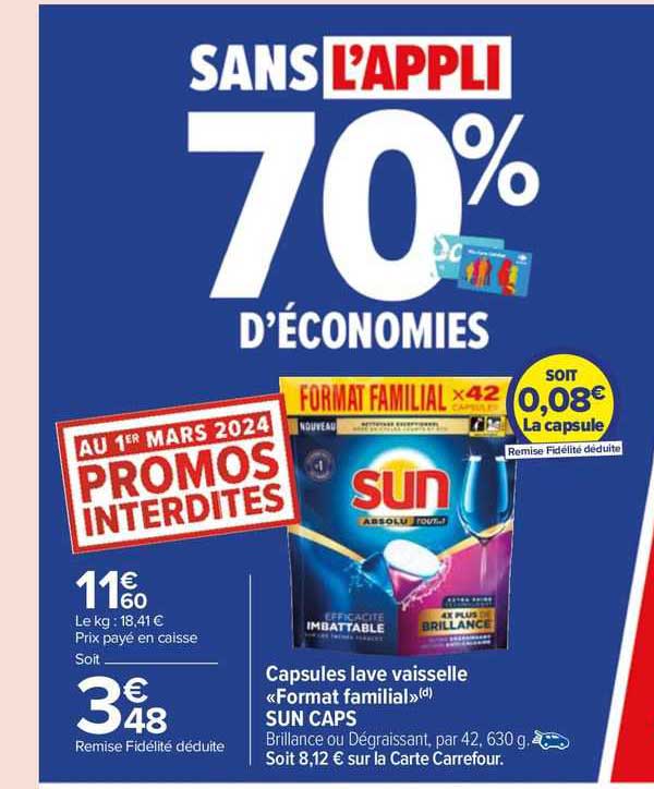 capsules lave vaisselle «format familial» sun caps