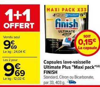 capsules lave-vaisselle ultimate plus "maxi pack" finish