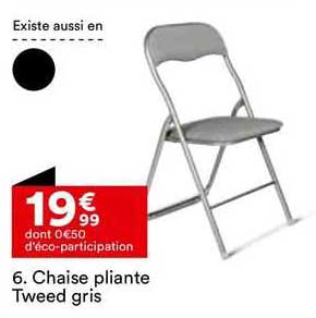chaise pliante tweed gris