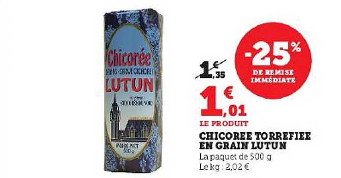 chicorée torréfiée en grain lutun