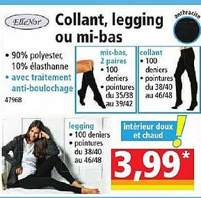 collant, legging ou mi-bas elleNor