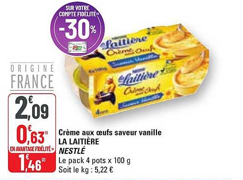 Crème Aux œufs Saveur Vanille La Laitière Nestlé