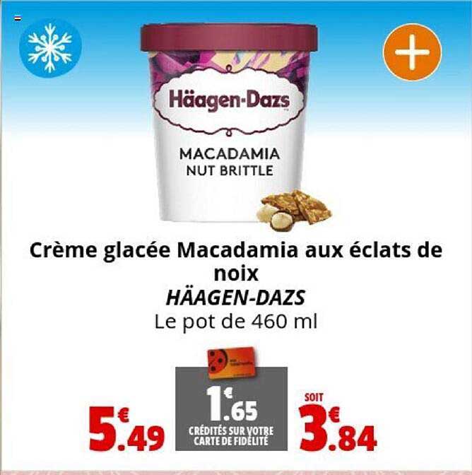 crème glacée macadamia aux éclats de noix häagen-dazs