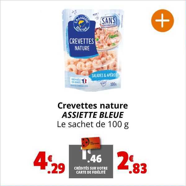 Crevettes Nature Assiette Bleue