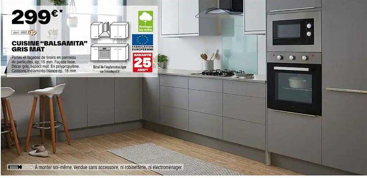 Cuisine "balsamita" Gris Mat