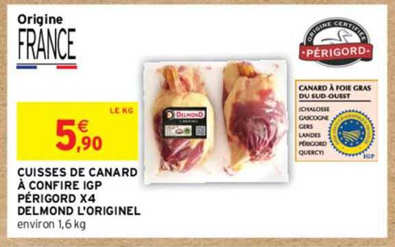 cuisses de canard à confire igp périgord x4 delmond l'originel