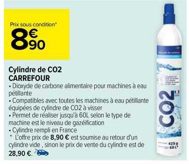 cylindre de co2 carrefour