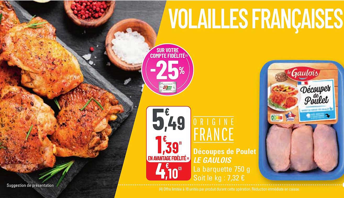 découpes de poulet le gaulois