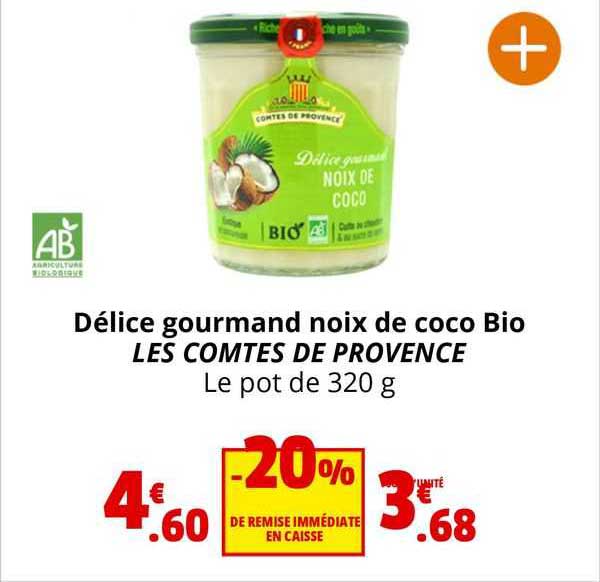 délice gourmand noix de coco bio les comtes de provence