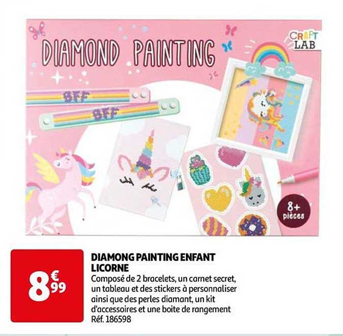 diamong painting enfant licorne