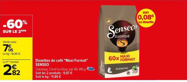 dosettes de café "maxi format" senseo