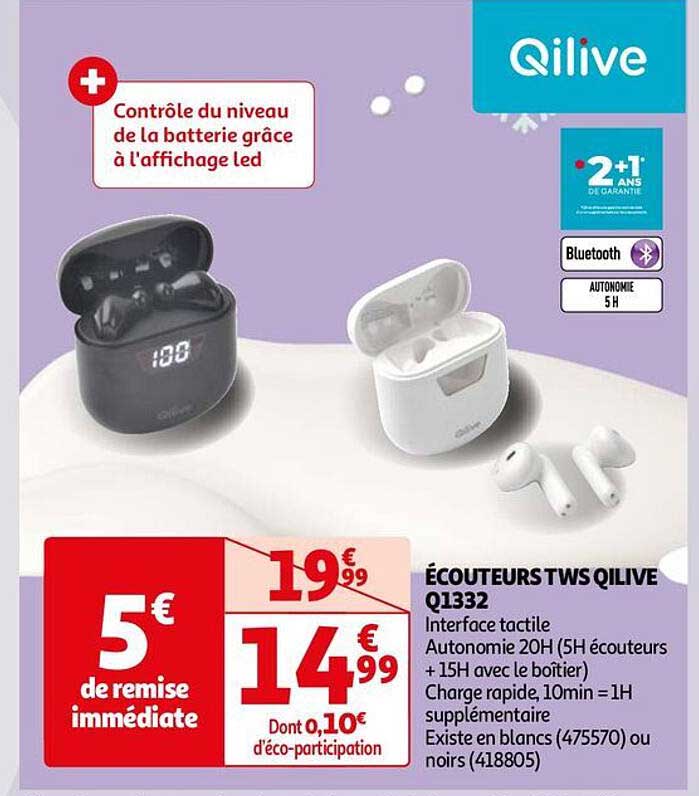 écouteurs tws qilive q1332