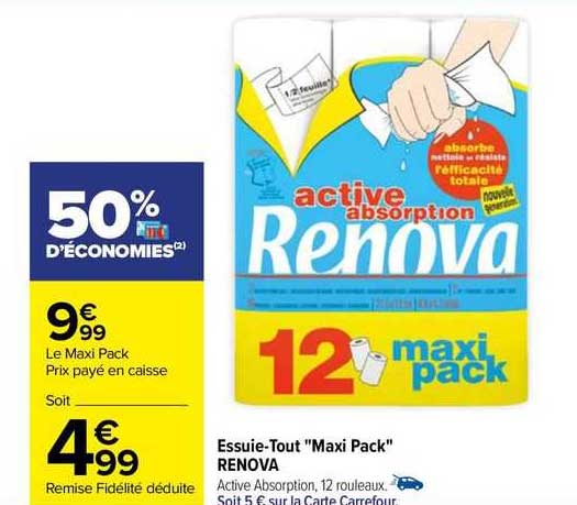 essuie-tout "maxi pack" renova
