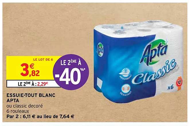 essuie-tout blanc apta