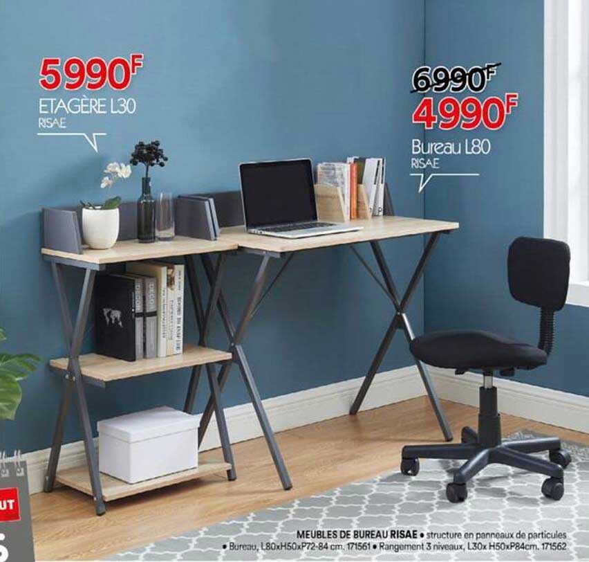 étagère k30 risae, bureau l80 risae