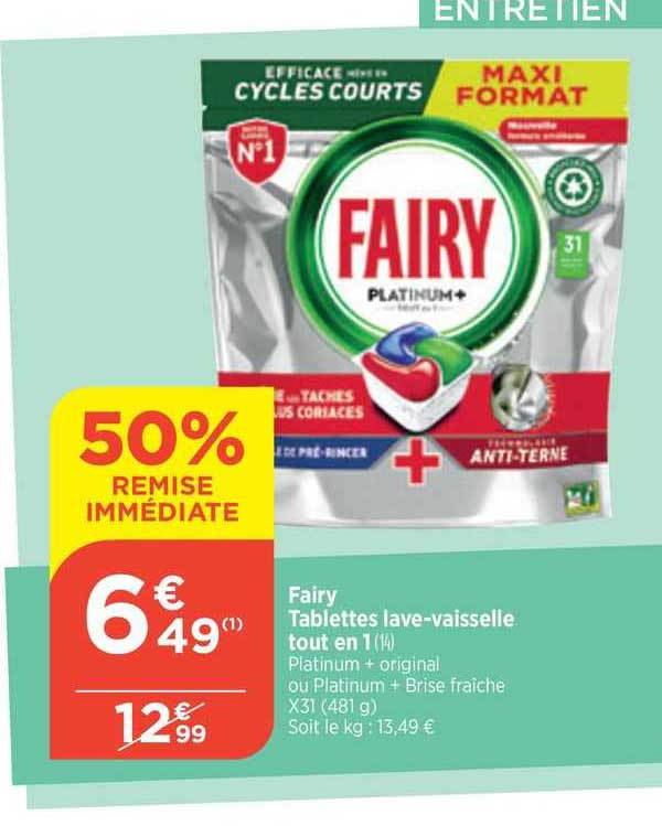 fairy tablettes lave-vaisselle tout en 1