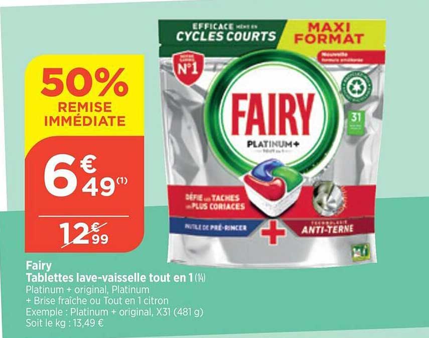 fairy tablettes lave-vaisselle tout en 1