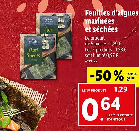 feuilles d'algues marinées et séchées vitasia