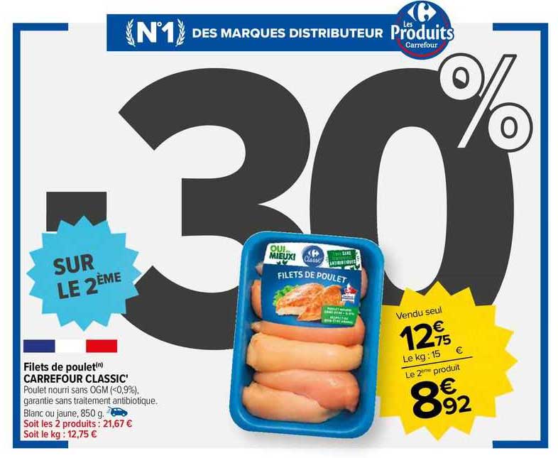 Filets De Poulet Carrefour Classic