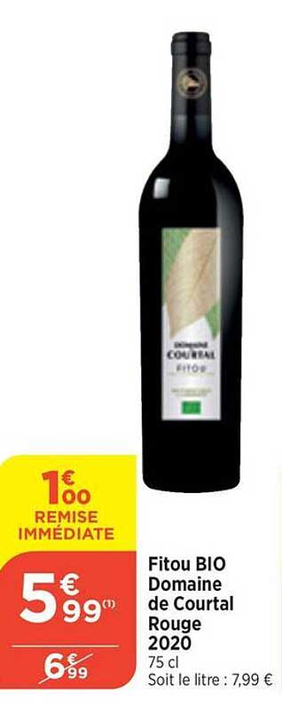 Fitou Bio Domaine De Courtal Rouge 2020
