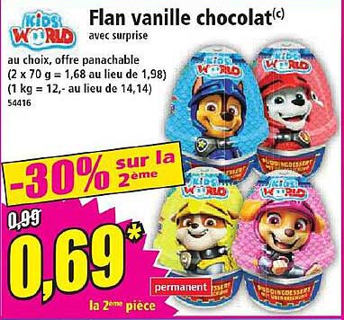 Flan Vanille Chocolat Avec Surprise Kids World