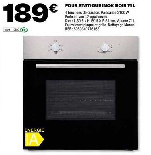 four statique inox noir 71l