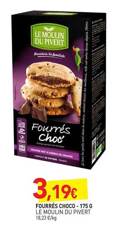 fourrés choco le moulin du pivert - 175 g