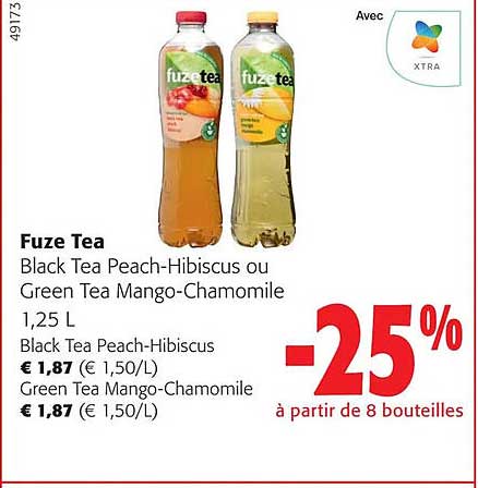 Fuze Tea Black Tea Peach-hibiscus Ou Green Tea Mango-chamomile