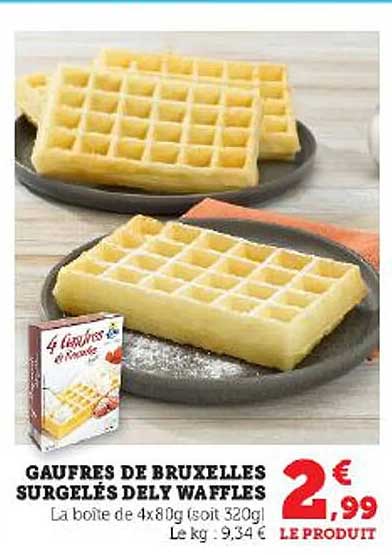 gaufres de bruxelles surgelés dely waffles