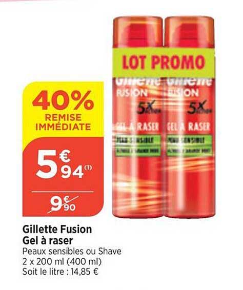 gillette fusion gel à raser