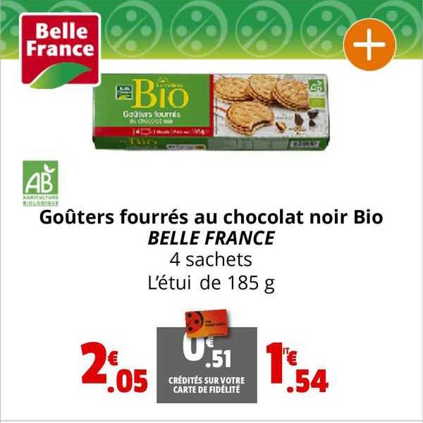 Goûters Fourrés Au Chocolat Noir Bio Belle France
