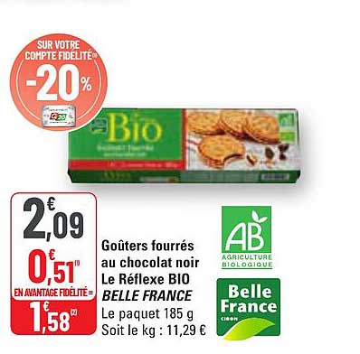 goûters fourrés au chocolat noir le réflexe bio belle france