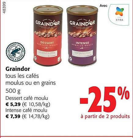 graindor les cafés moulus ou en grains