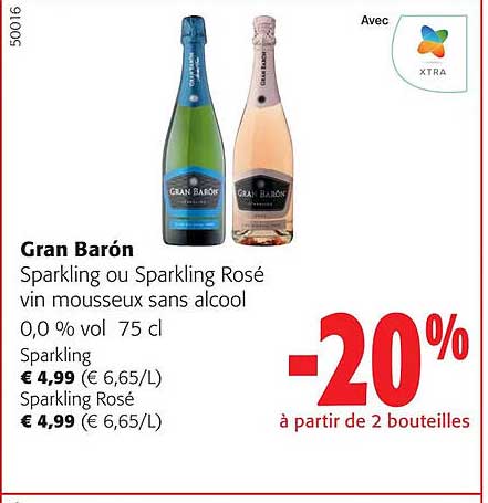 gran barón sparkling ou sparkling rosé vin mousseux sans alcool