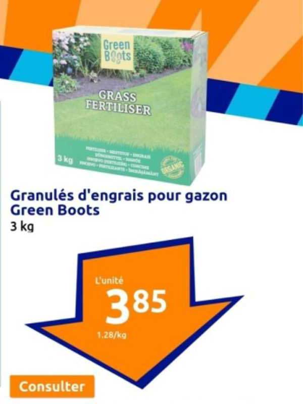 granulés d'engrais pour gazon green boots