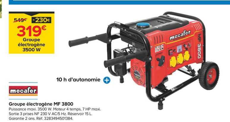 groupe électrogène 3500 w mf 3800 mecafer