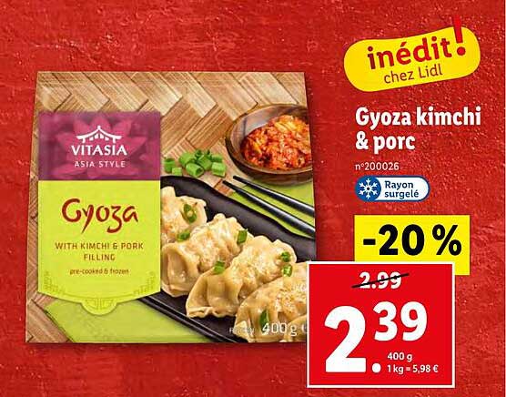 gyoza kimchi & porc vitasia