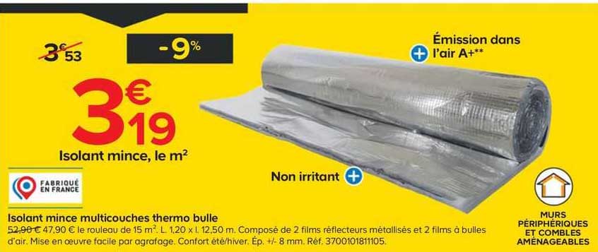 isolant mince multicouches thermo bulle